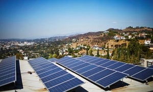 Solar panels on a home in Los Angeles